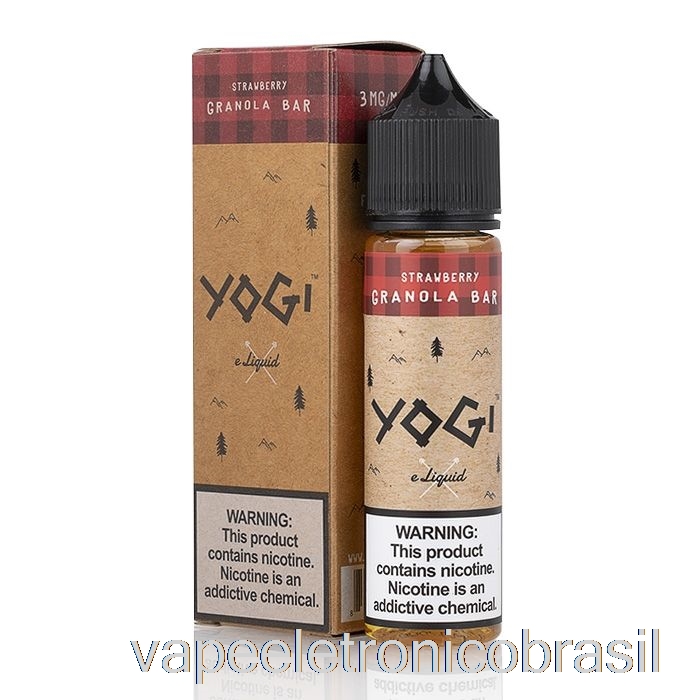 Vape Recarregável Barra De Granola Morango - Yogi E-líquido - 60ml 6mg